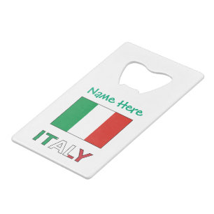 Italy Italian Flag Green Personalization  Credit Card Bottle Opener