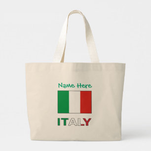 Italy Italian Flag Green Personalization  Large Tote Bag
