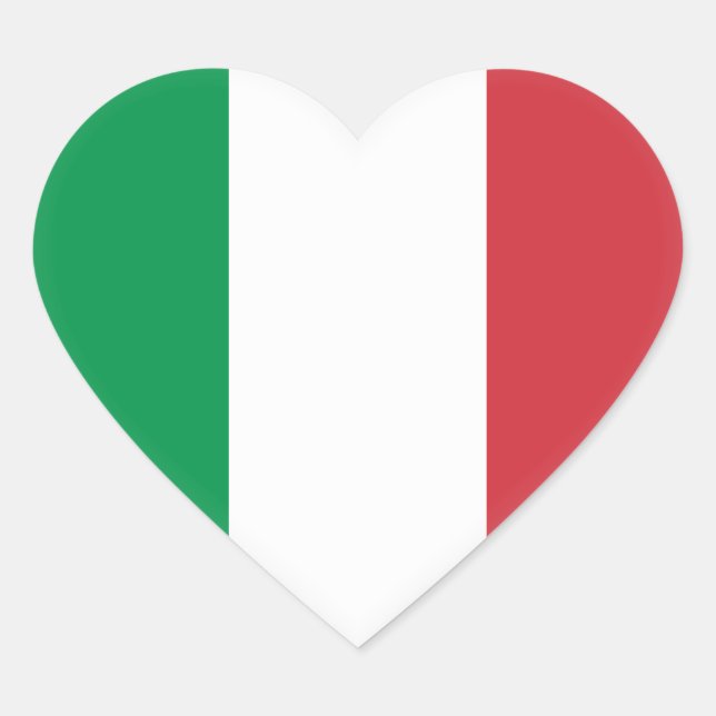 Italy (Italian) Flag Heart Sticker (Front)