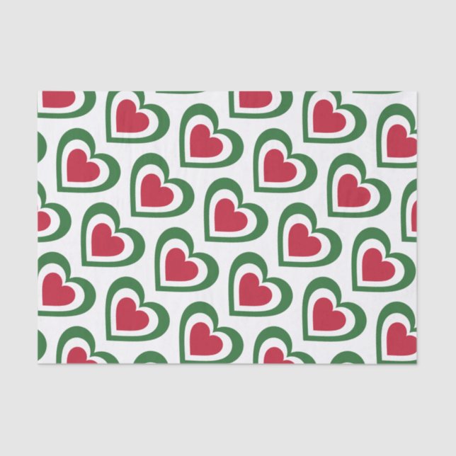 Italy/Italian Flag-inspired Hearts Tissue Paper (Front)