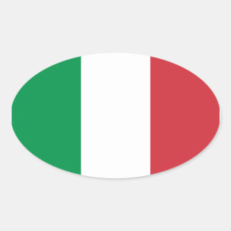 Italy/Italian Flag Oval Sticker