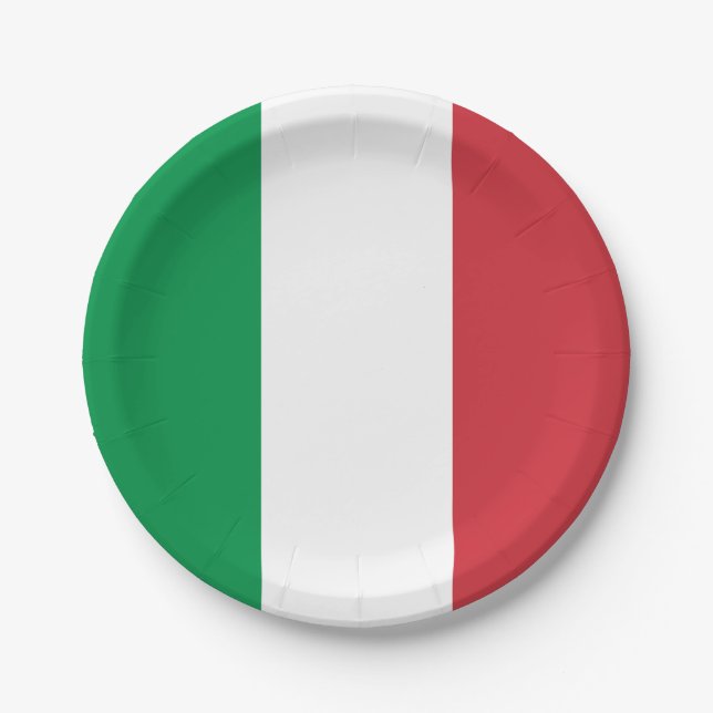Italy (Italian) Flag Paper Plate (Front)