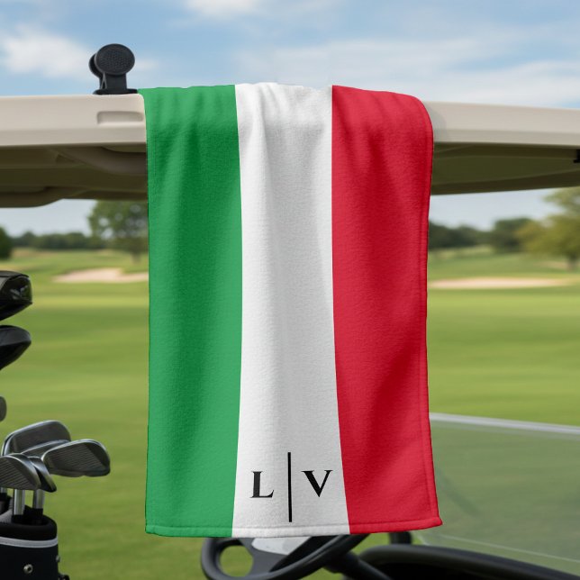 Italy Italian Flag Red White Green Name Initials Golf Towel (Creator Uploaded)
