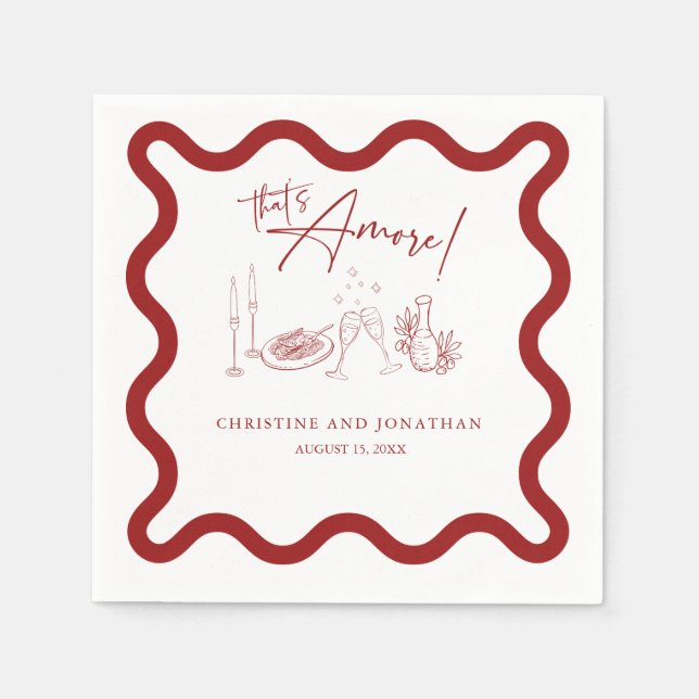 Italy | Italian Food | Rehearsal Dinner  Napkin (Front)