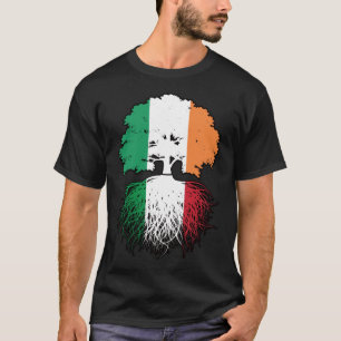 Italy Italian Irish Ireland Tree Roots Flag T-Shirt