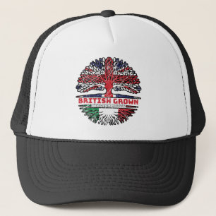 Italy Italian Uk United Kingdom British Tree Roots Trucker Hat