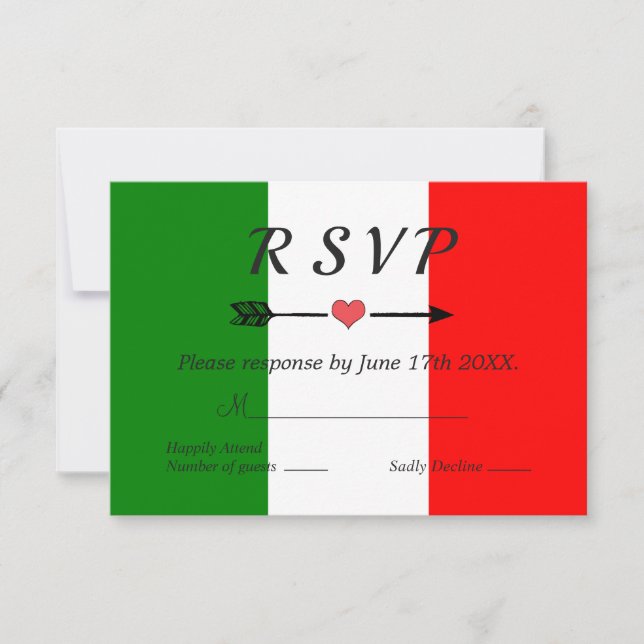 Italy Italian Wedding RSVP (Front)