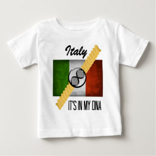Italy It's in My DNA Molecule Italian Flag Rotini Baby T-Shirt