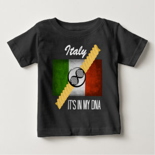 Italy It's in My DNA Molecule Italian Flag Rotini Baby T-Shirt