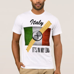 Italy It's in My DNA Molecule Italian Flag Rotini T-Shirt
