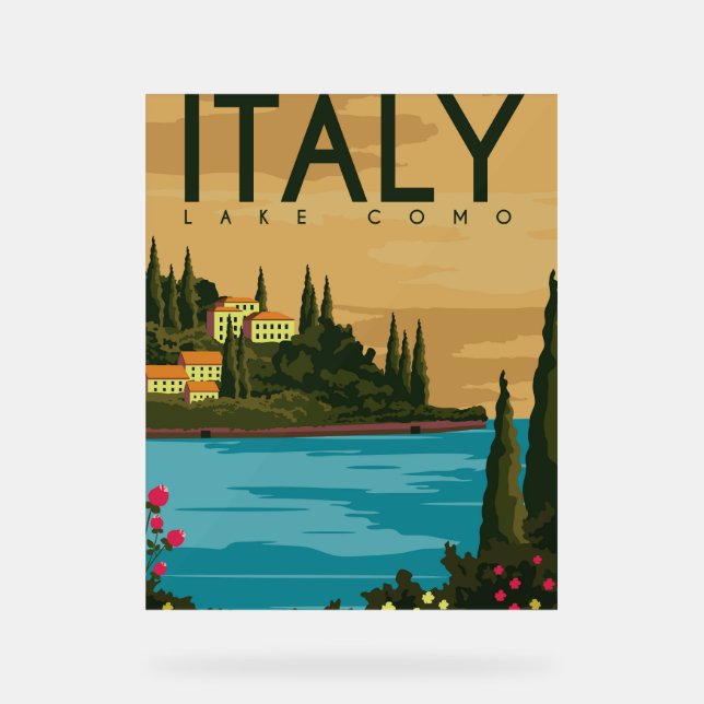 Italy Lake Como Acrylic Sign (Front)