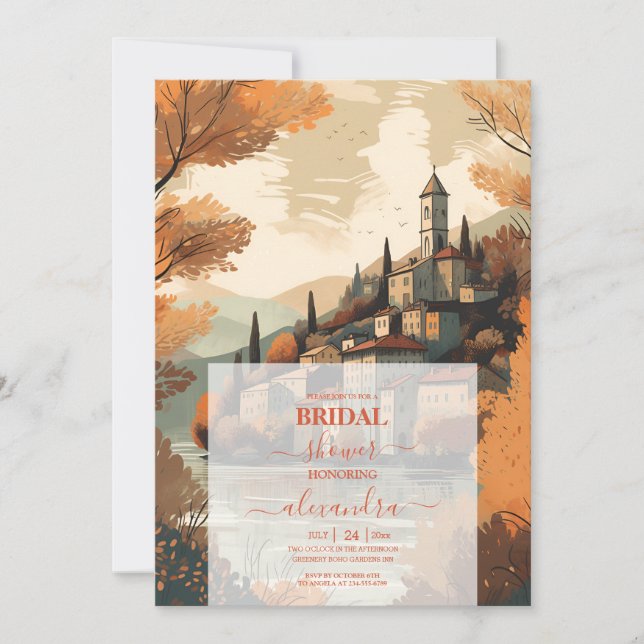 Italy Lake Como Destination Bridal Shower Invitation (Front)