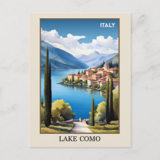 Italy Lake Como Vintage Travel Postcard