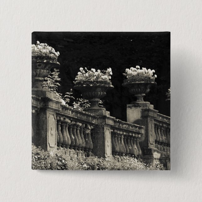 Italy, Lecco Province, Varenna. Lakeside 2 Inch Square Button (Front)