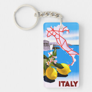 Italy Lemon Roman Temple Flower Keychain