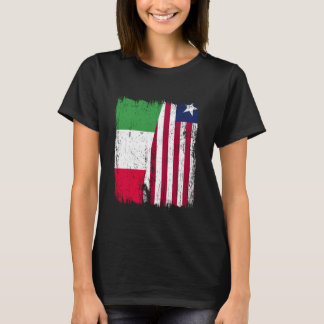 Italy Liberia Half Flag Italian Liberian Jersey T-Shirt