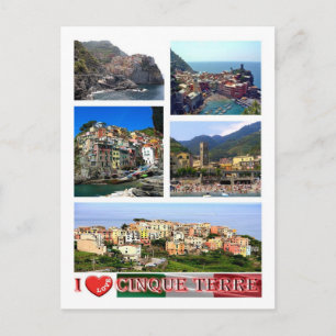 Italy - Liguria - Cinque Terre - I Love - Postcard