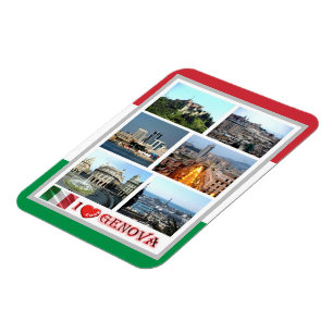 Italy - Liguria - Genoa - I Love - Magnet