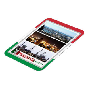Italy - Liguria - Genoa - Mosaic - Harbour - Magne Magnet