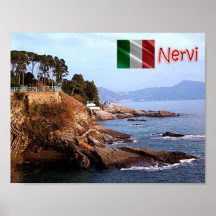 Italy - Liguria - Nervi - Cliff - Poster