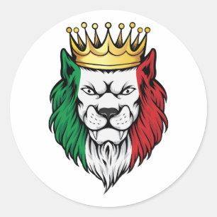 Italy  Lion King Flag Classic Round Sticker