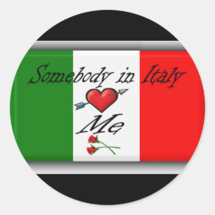 Italy love classic round sticker