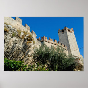 Italy, Malcesine, Lake Garda, Castle Scaligero Poster