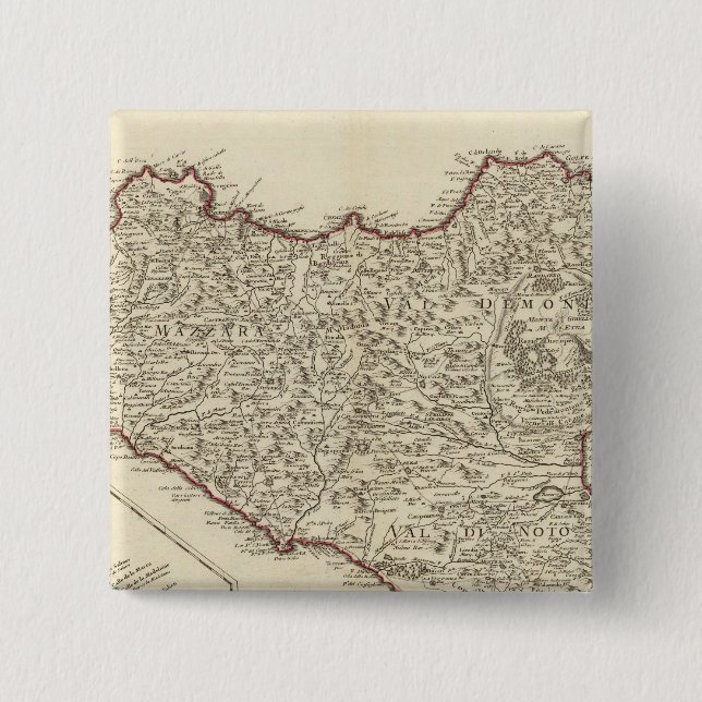 Italy, Malta 2 Inch Square Button (Front)