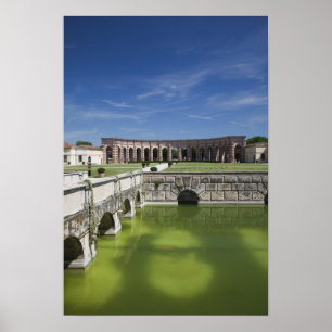Italy, Mantua Province, Mantua. Courtyard, Poster