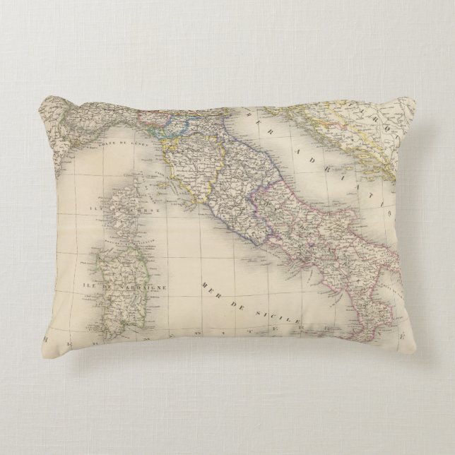 Italy Map Accent Pillow (Front)
