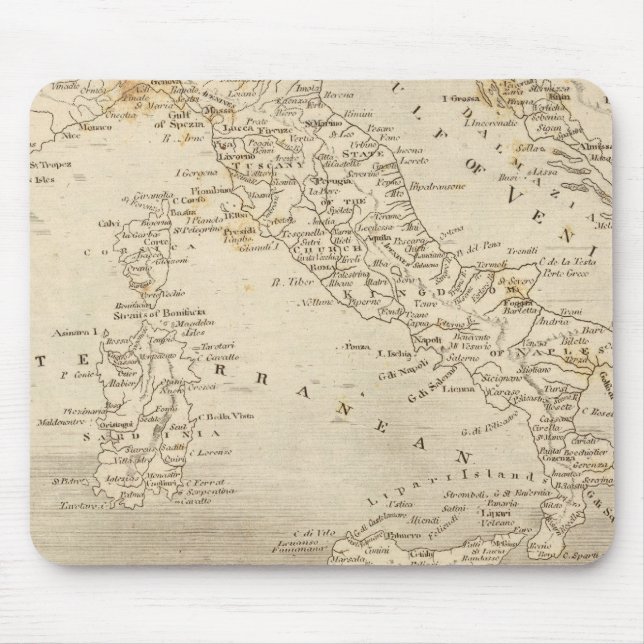 Italy Map by Arrowsmith Mouse Pad (Front)