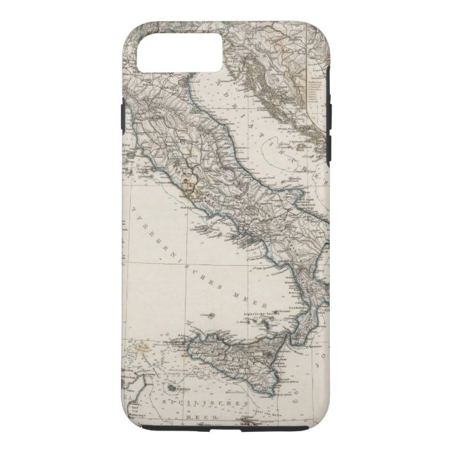 Italy Map by Stieler Case-Mate iPhone Case (Back)