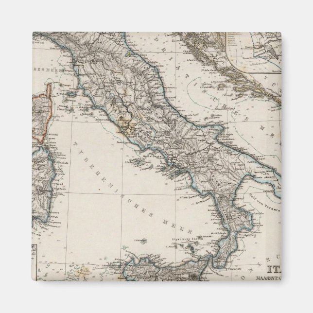 Italy Map by Stieler Magnet (Front)