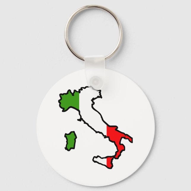 Italy Map Flag Keychain (Front)