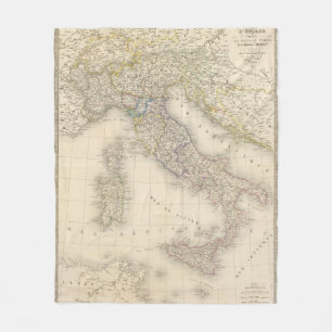 Italy Map Fleece Blanket