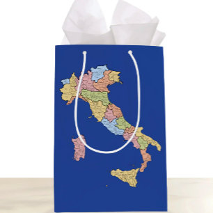 Italy Map Gift Bag – Colourful Regional Design