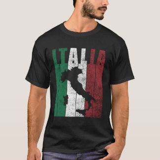 Italy Map Italia Flag Italian Ancestry Heritage Di T-Shirt