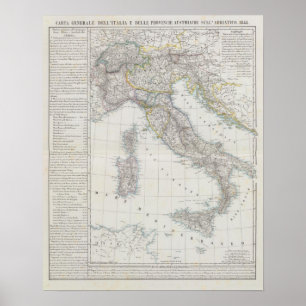Italy map poster
