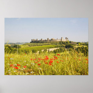 Italy, Monteriggioni, Field View of Poster