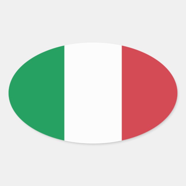 Italy National Flag Oval Sticker (Front)