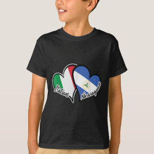 Italy Nicaragua Flag Heart Half Italian Half Nicar T-Shirt