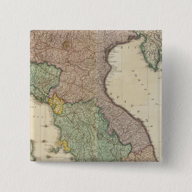 Italy North 2 Inch Square Button (Front)