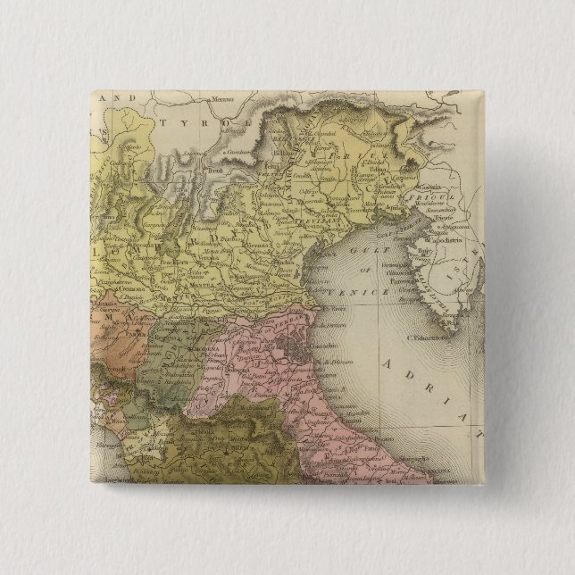 Italy North Part 2 Inch Square Button (Front)