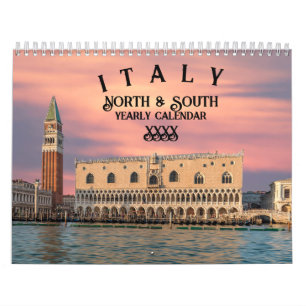 Italy North & South Custom Personalized Year Calendar