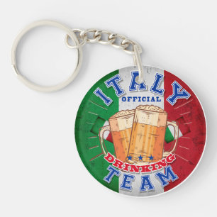 Italy Official Drinking Team. Funny beer Keychain