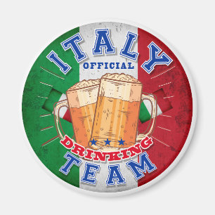 Italy Official Drinking Team. Funny beer Magnet