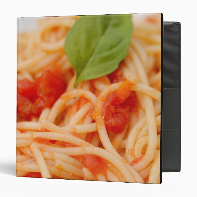 Italy, Orta, Lake Orta, spaghetti with tomato Binder (Front/Inside)