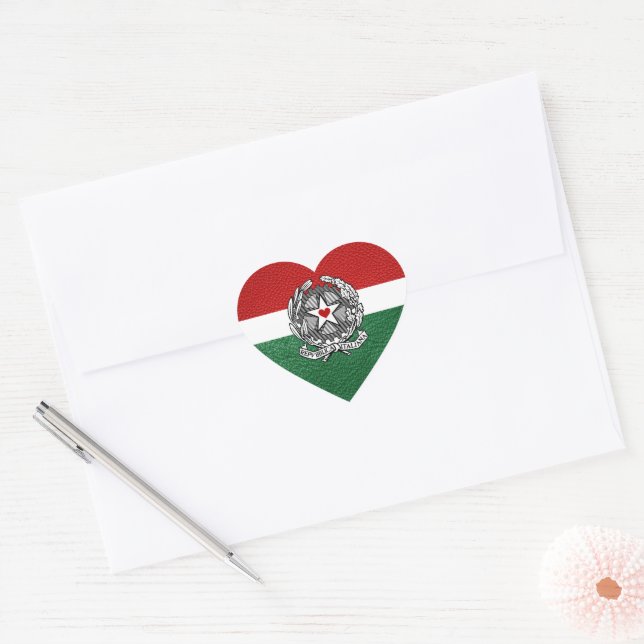 Italy Passport Heart Sticker (Envelope)