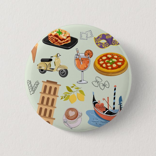 Italy Perfect Vacation 2 Inch Round Button (Front)