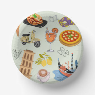 Italy Perfect Vacation Paper Plate